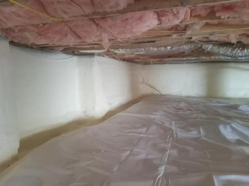 Crawl space encapsulation with closed-cell spray foam for Attic Insulation in Santa Fe Springs